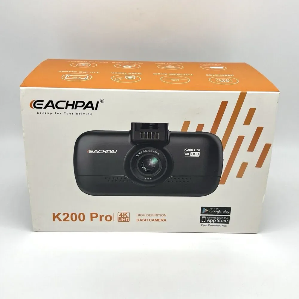 4K Dash Cam Dual Front & Back Camera UHD WiFi Night Vision GPS EACHPAI K200 Pro
